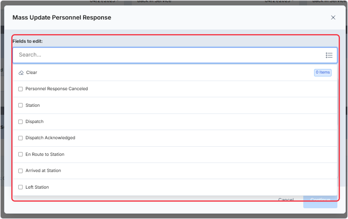 When bulk updating personnel, using the dropdown or list view select on all fields you wish to update.