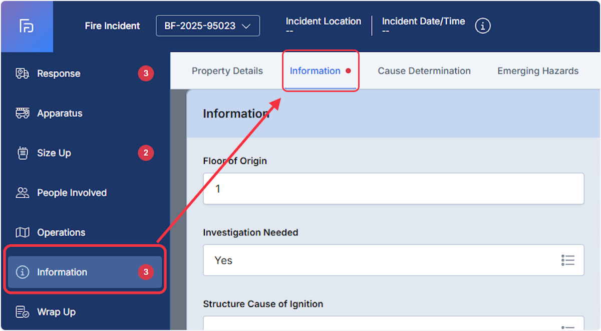Navigate to the Information section and then select the Information tab.