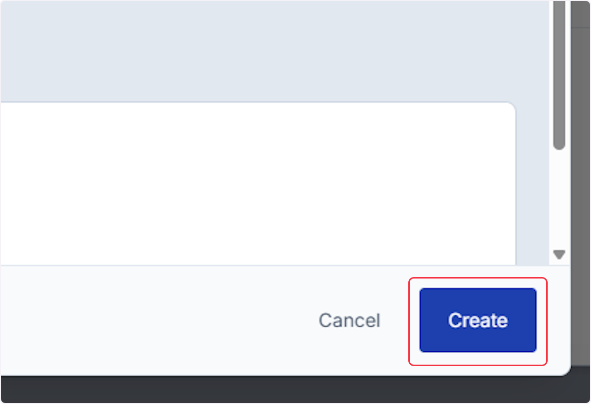 Once all information is obtained select on the Create button.