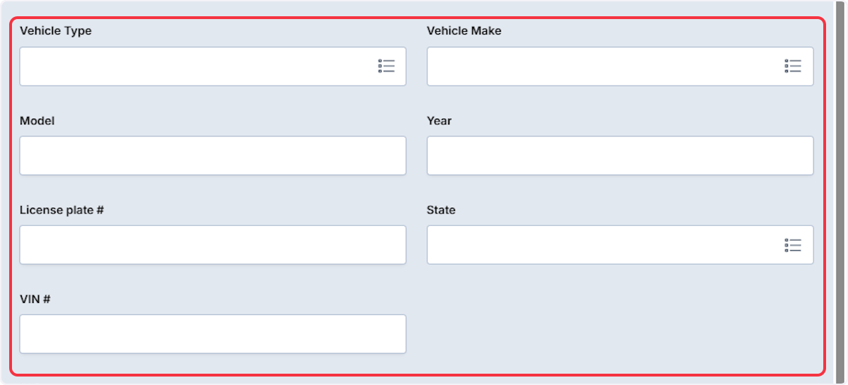 Continue to document any vehicle information.