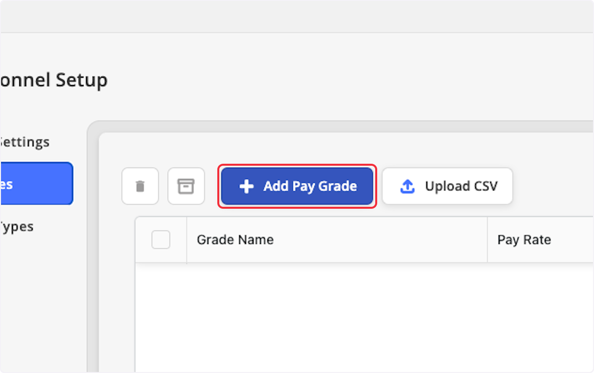 Click on Add Pay Grade.