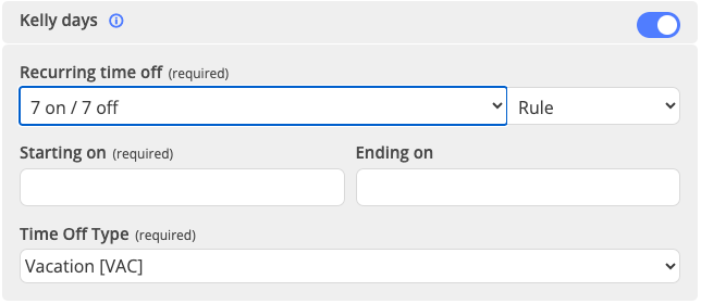 Here you can choose how you want the recurrence to occur. The first one we will look at is by Rotational Rule. 