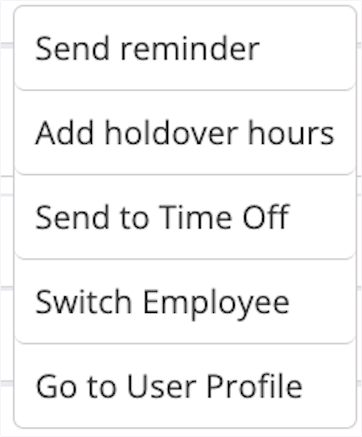 You can also right click and select Send to Time Off.