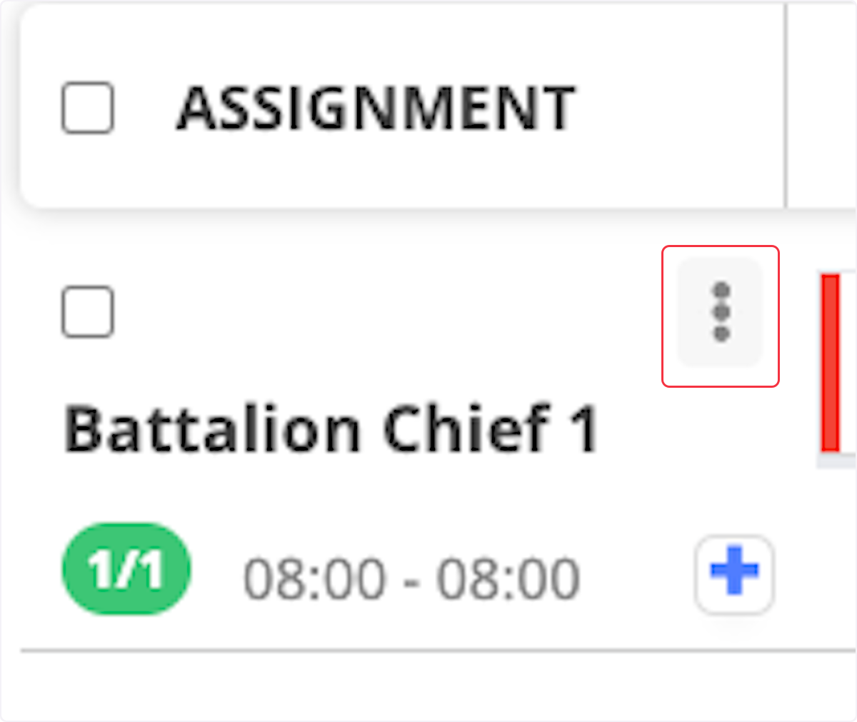 To validate individual assignments, you can click the three vertical dots. 