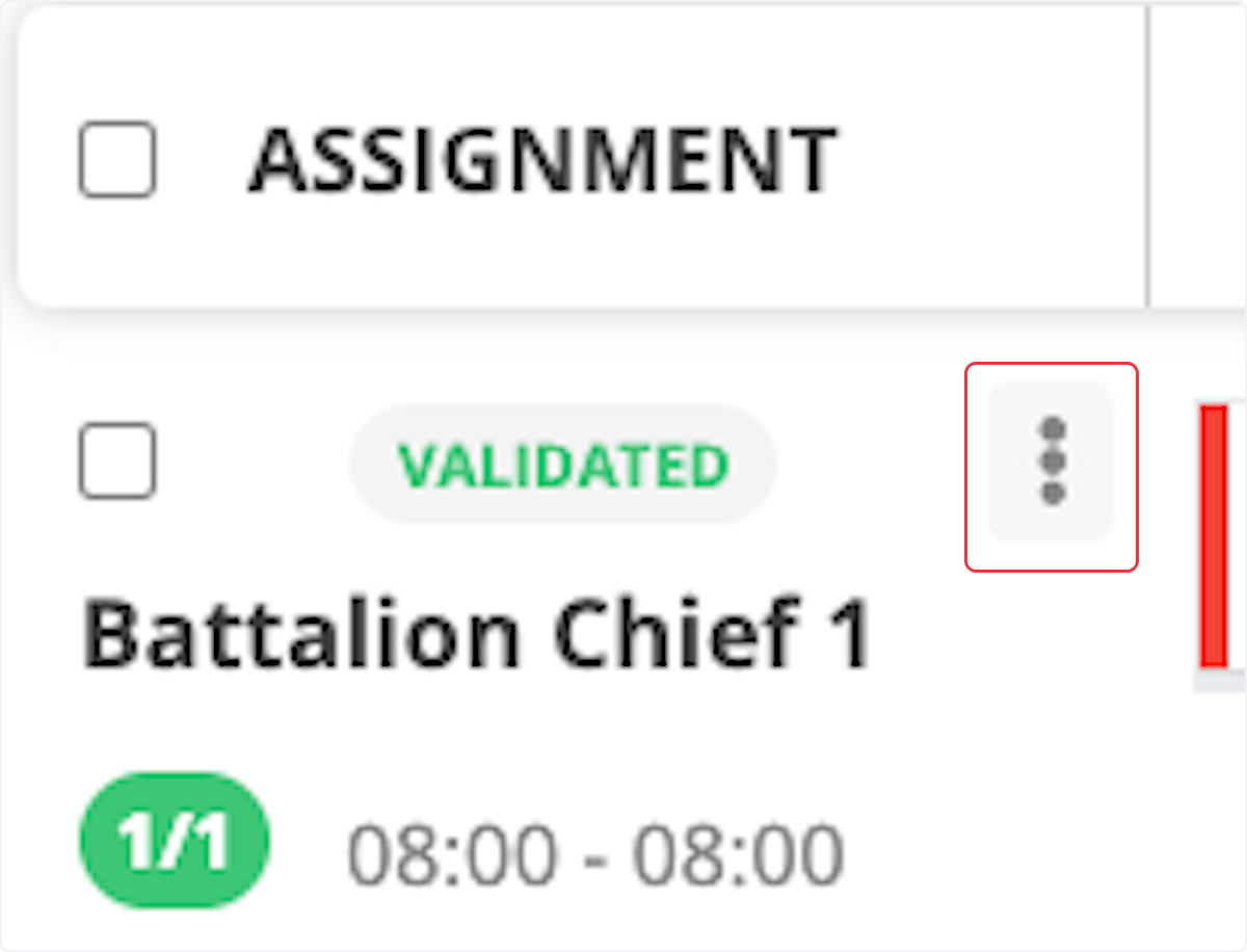 To. unvalidate a individual assignment, click the three vertical dots. 