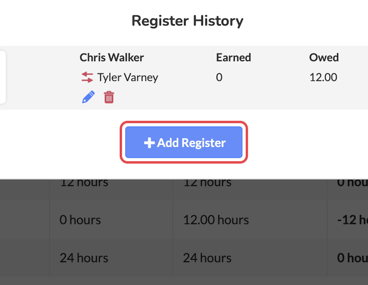 Click on Add Register
