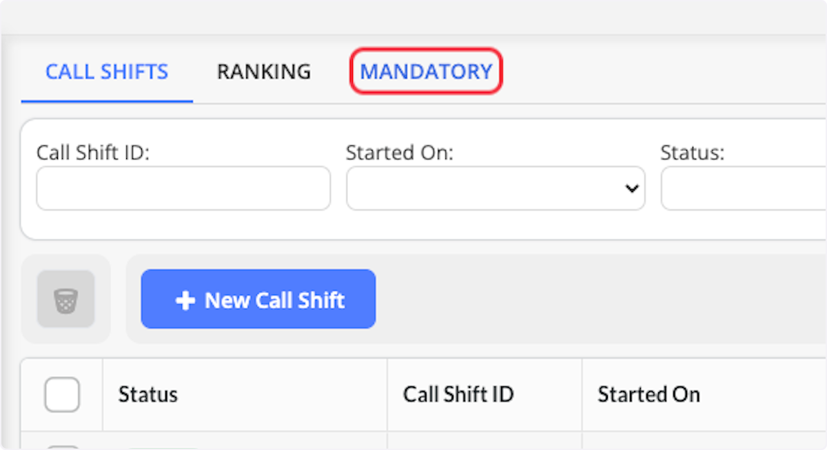 Click on Mandatory.