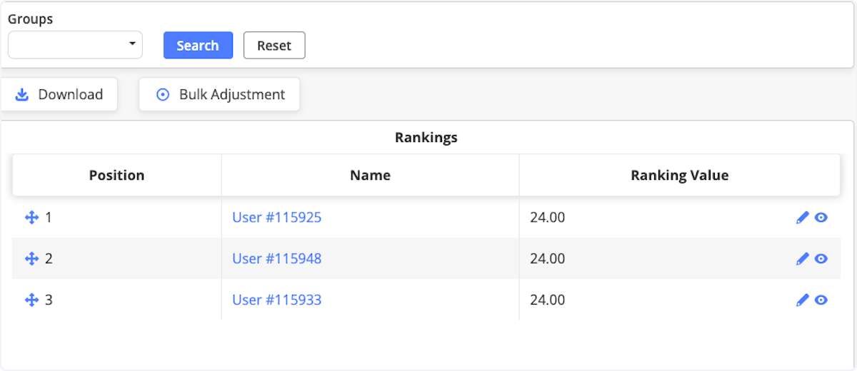 The Bulk Adjustment will apply to all users on the list. 