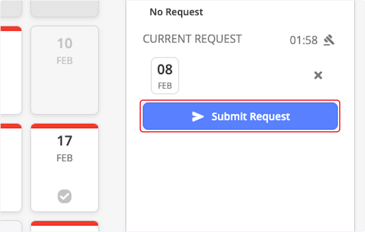 When done, click on Submit Request.