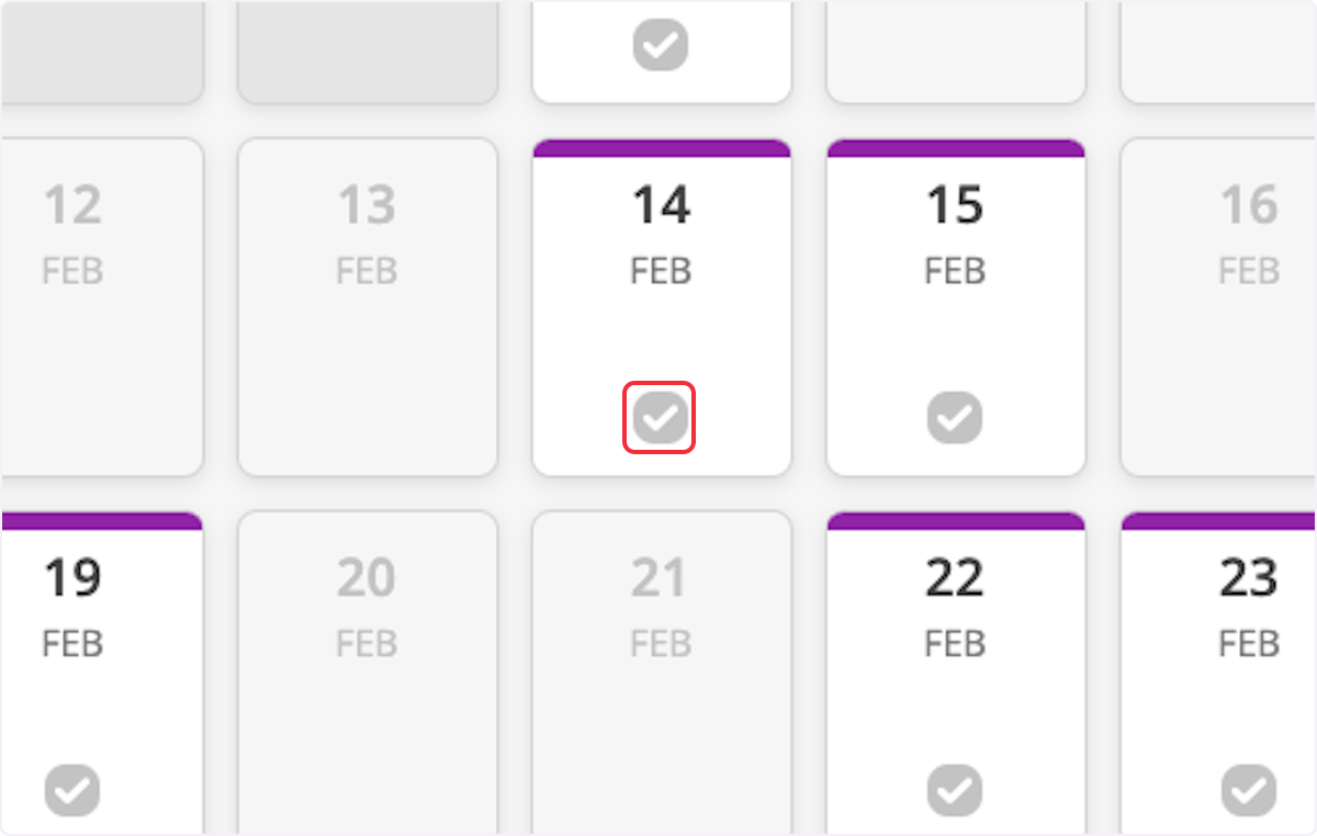 Click on the checkmark on the days that the user has requested to be off.