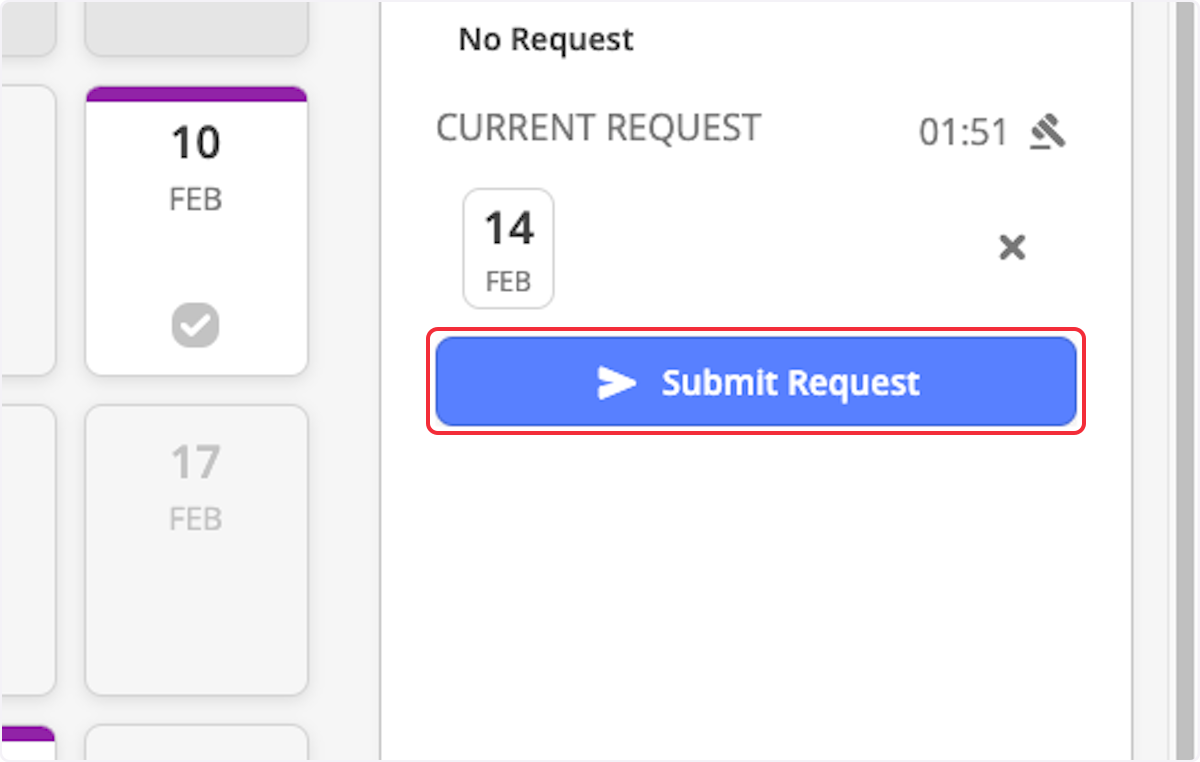 Click on Submit Request when done. 