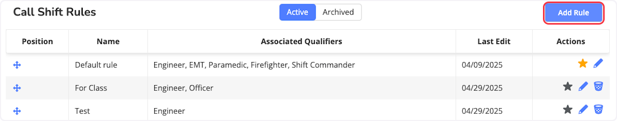 Here you can see existing rules. Click Add Rule.