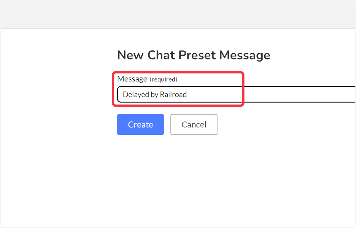 Type in the Preset Message.