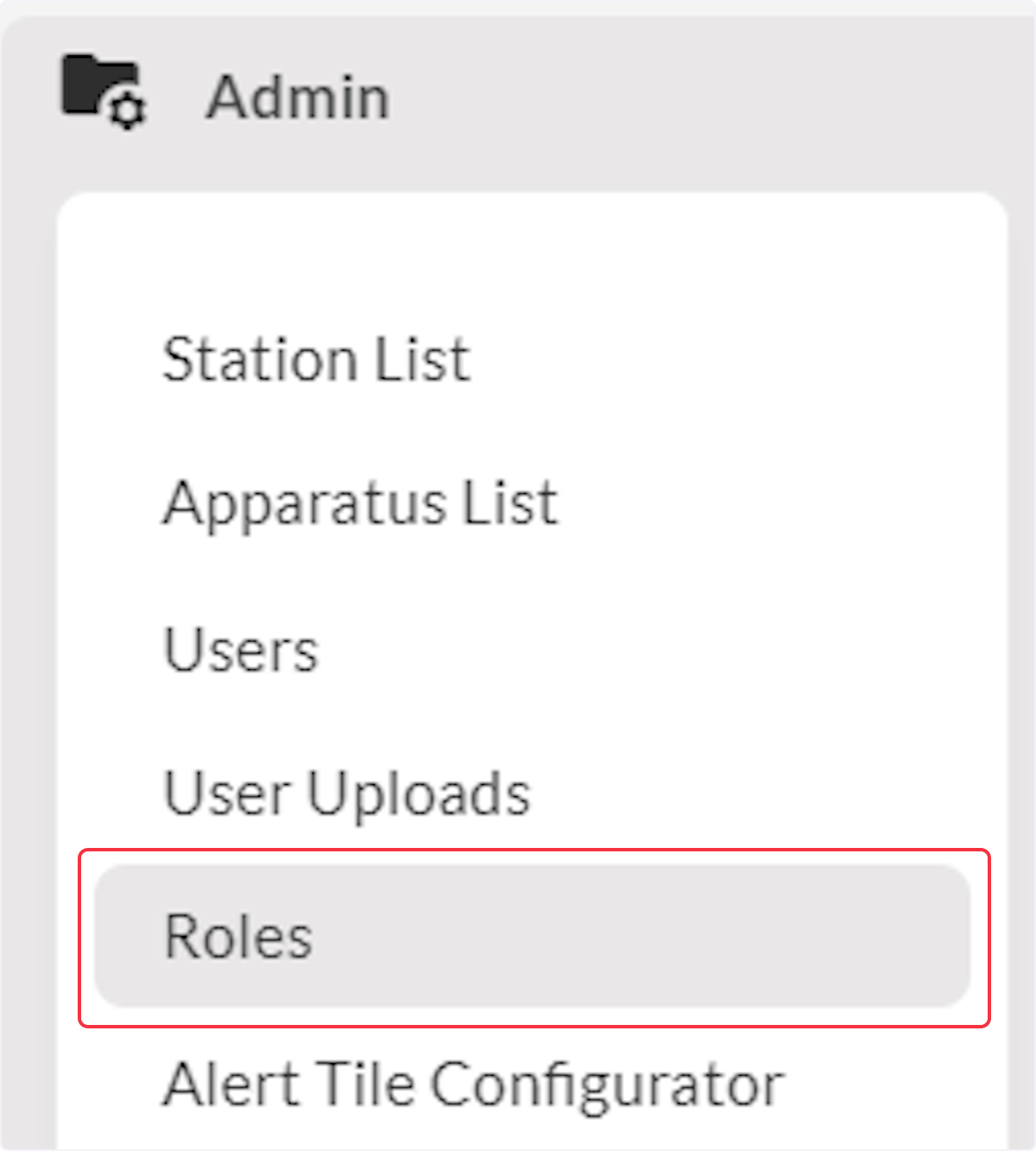 Click on Roles.