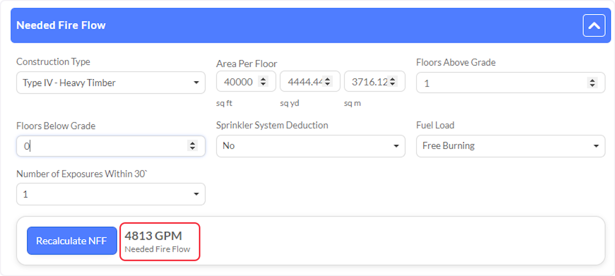 Needed Fire Flow Example.