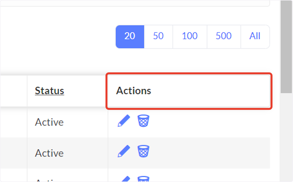 From the Actions column clicking on pencil icon to edit the unit or clicking the trash can icon to delete the unit.