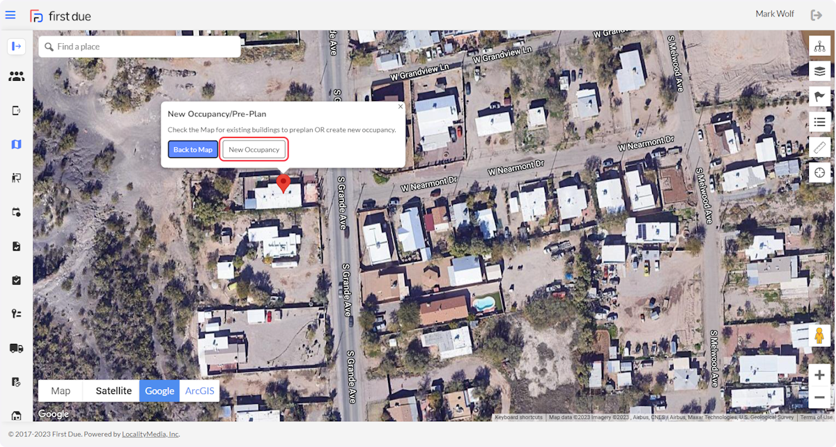 Double click on the location to add and click on New Occupancy.