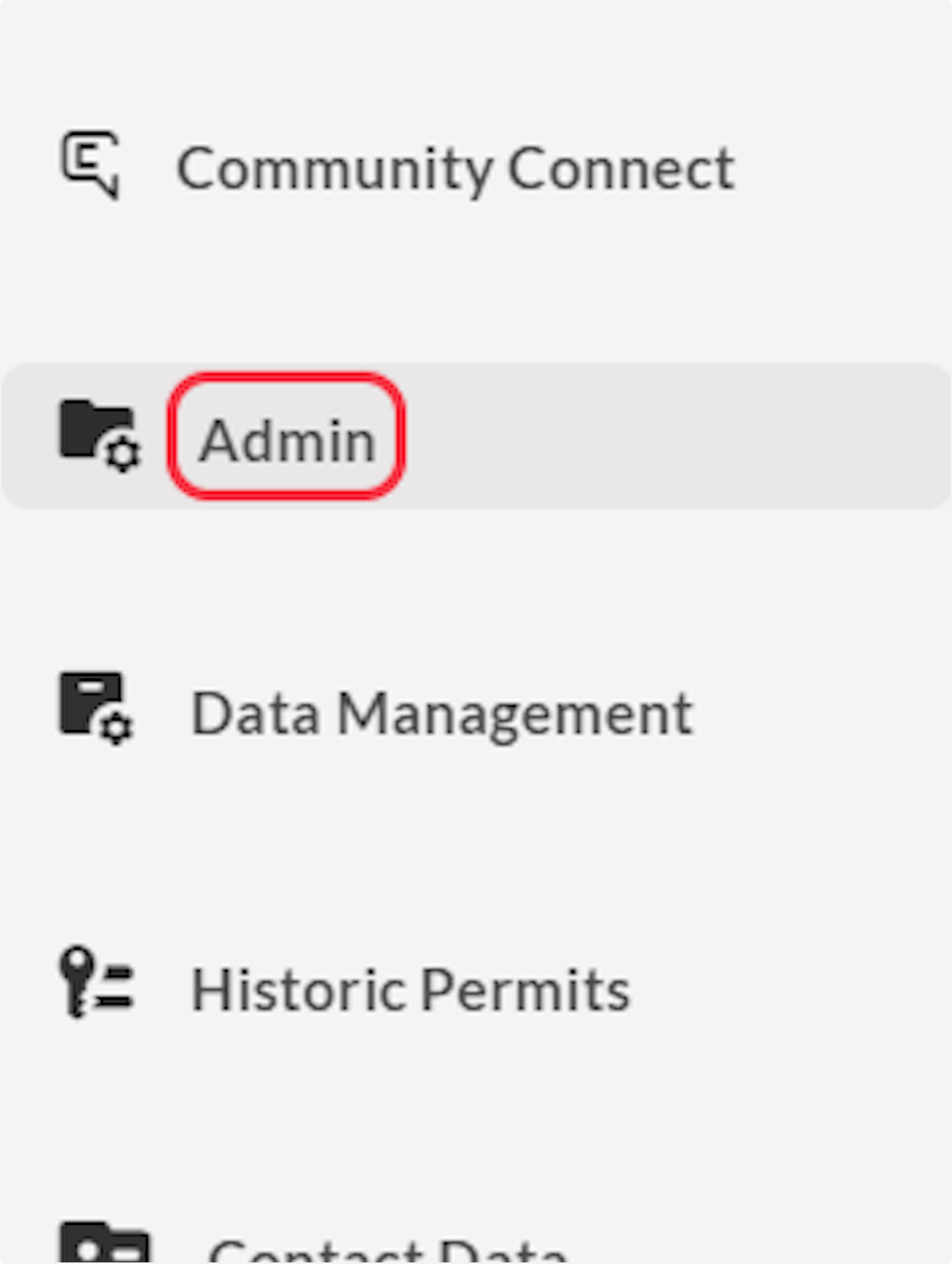 Click on Admin.