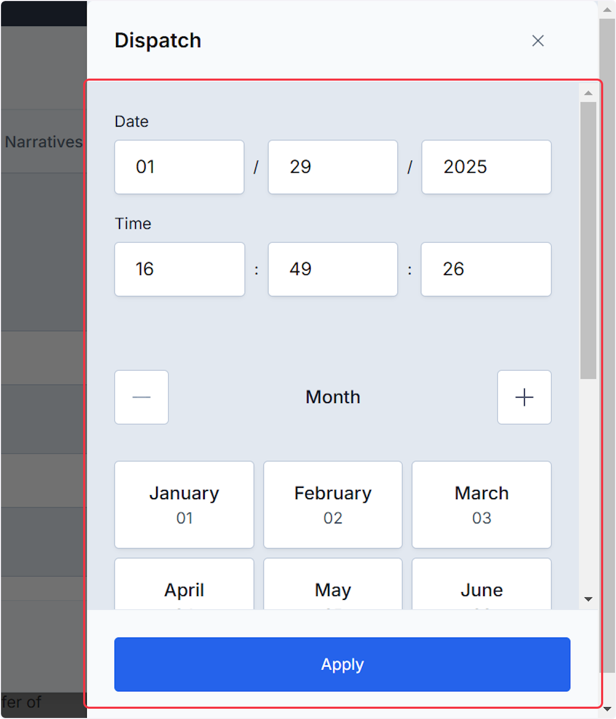 To edit times manually select within the box of the times you wish to adjust.
