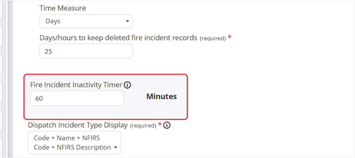 Set a number in minutes that will remove someone from a fire incident report if they are idle on the screen.
