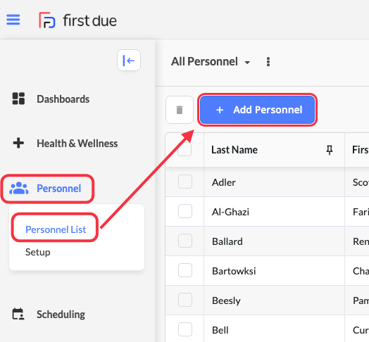 Click on Add Personnel