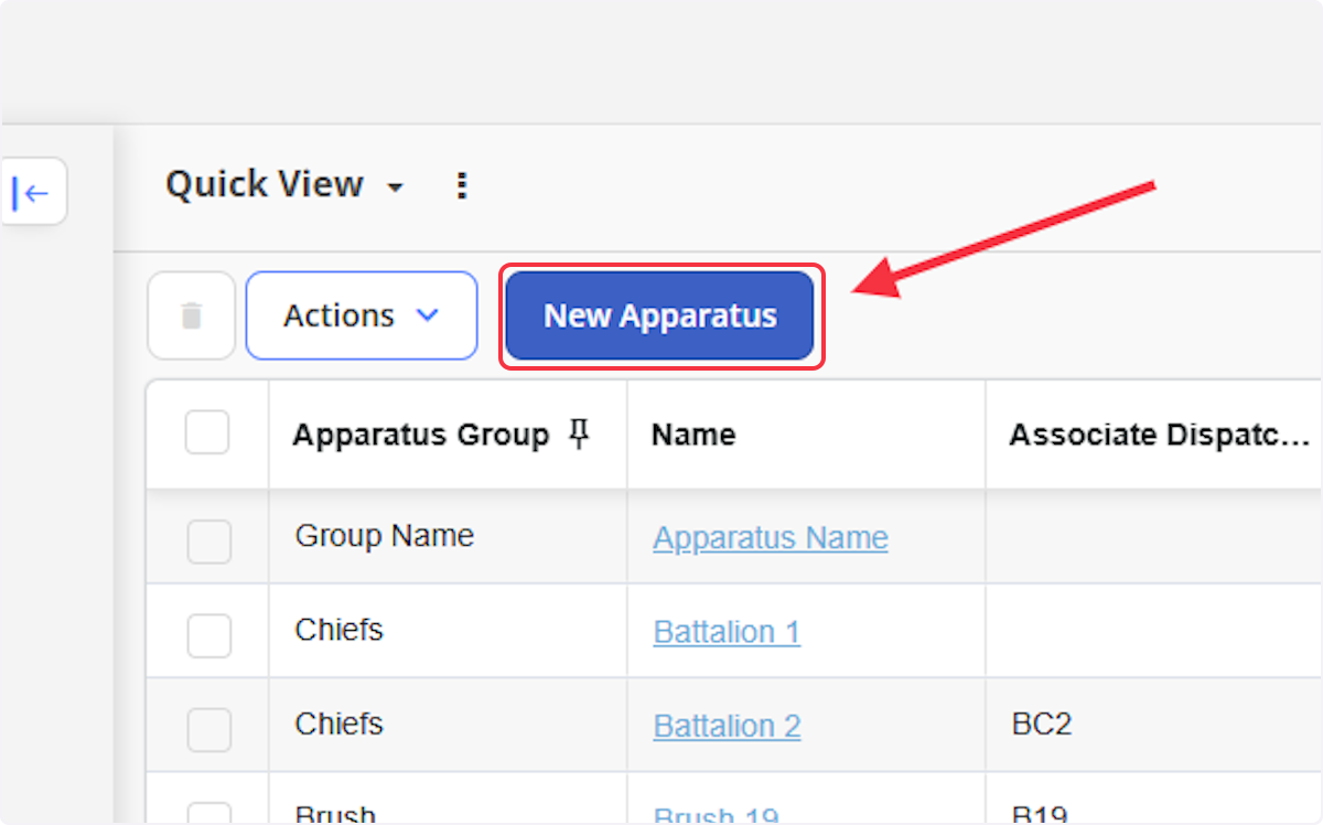 Click on New Apparatus.