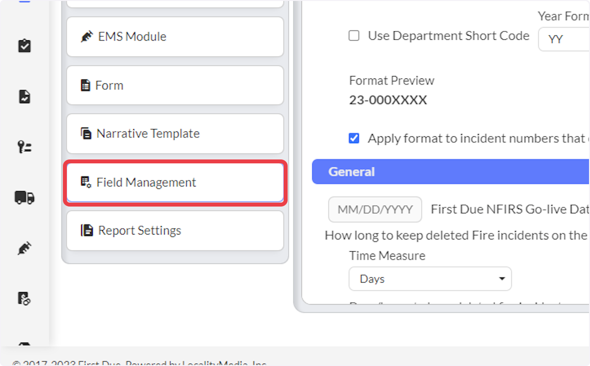 Click on Field Management.