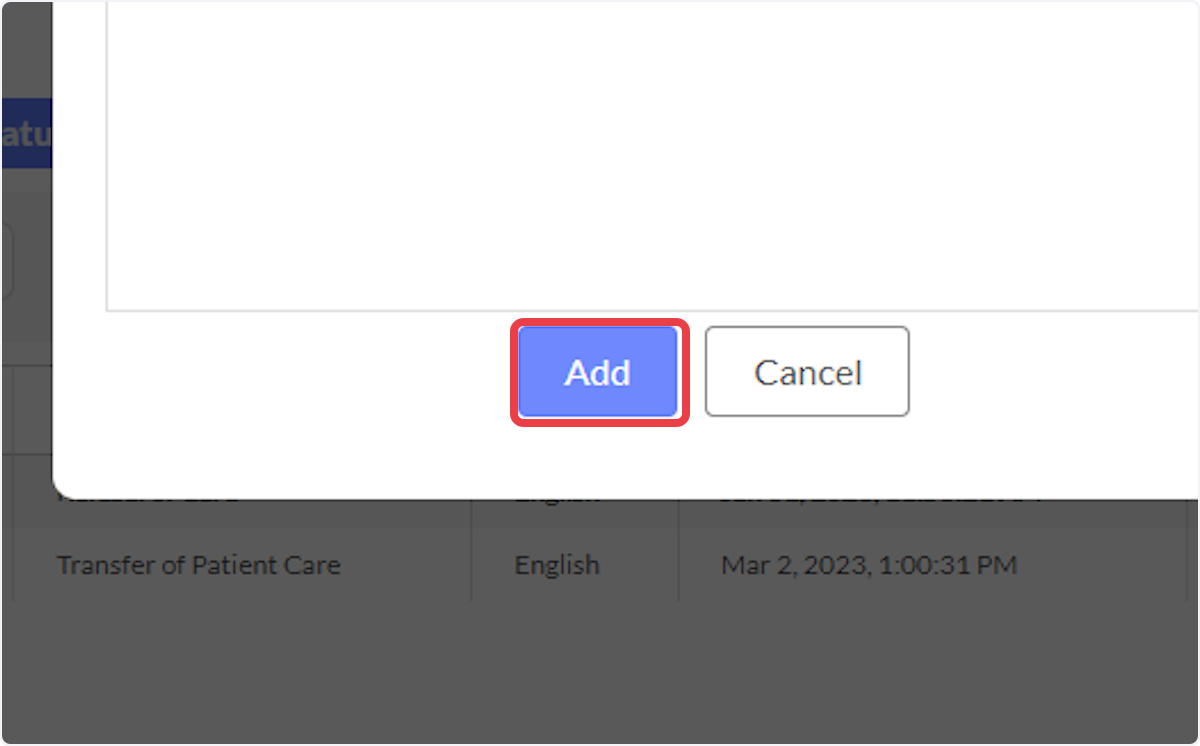 Click on Add to save your work.