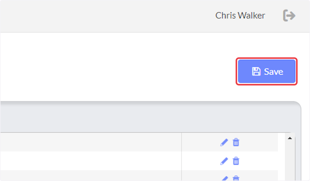 Click on Save when completed.