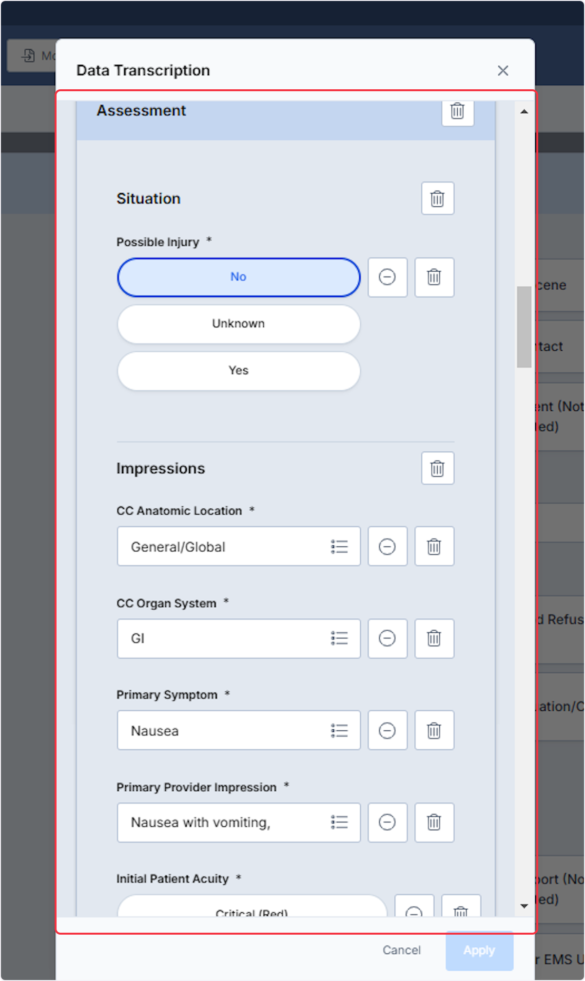 If Edit was selected you are able to modify or add to any fields.