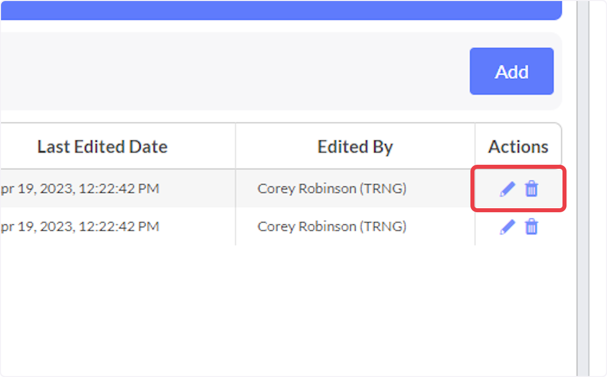Click on the pencil icon to edit an existing signature text. Click on the trash can icon to delete a signature text.