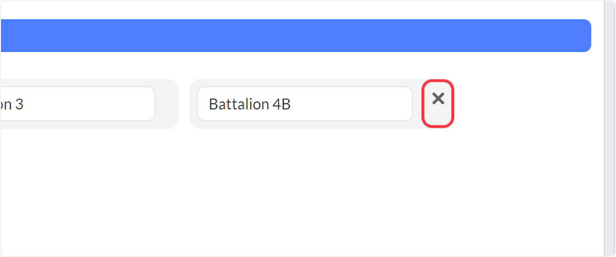 To remove a zone select on the x next to the zone.