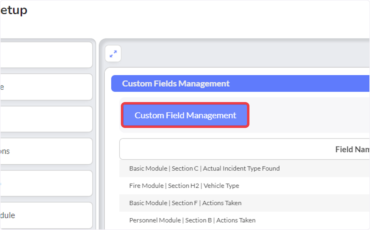 To add a new custom field, click on Custom Field Management