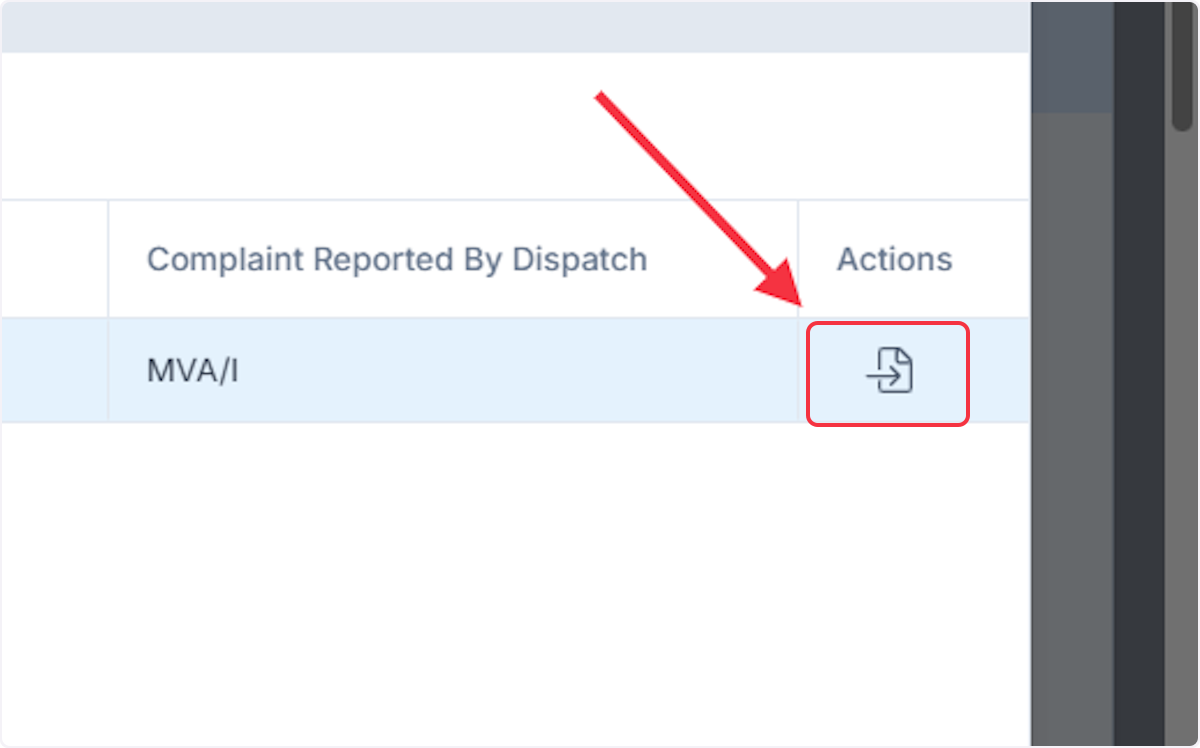 Select appropriate incident and click on icon under Actions. 
