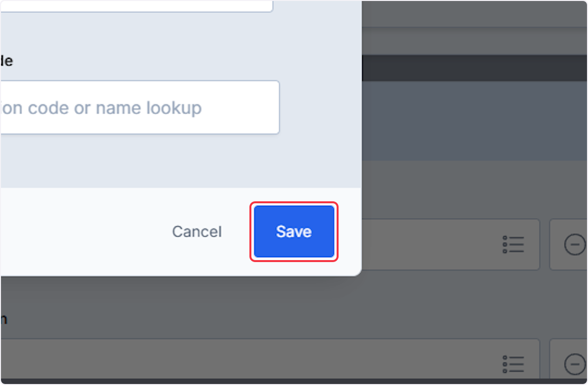 Once all information has been entered, click on Save.