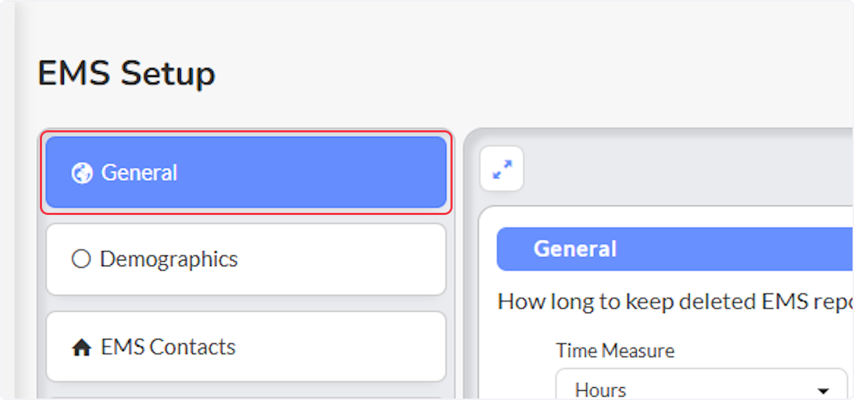 Select on the General section.