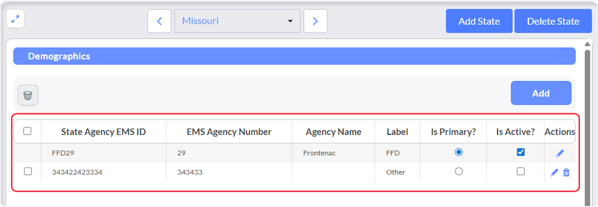 Once agency information is entered now select if it is Primary and Active.