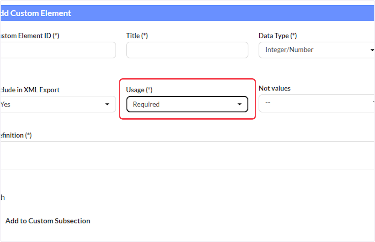 From the Usage dropdown you are able to set if the custom question should be mandatory, required, recommended or optional for the provider when documenting an ePCR.
