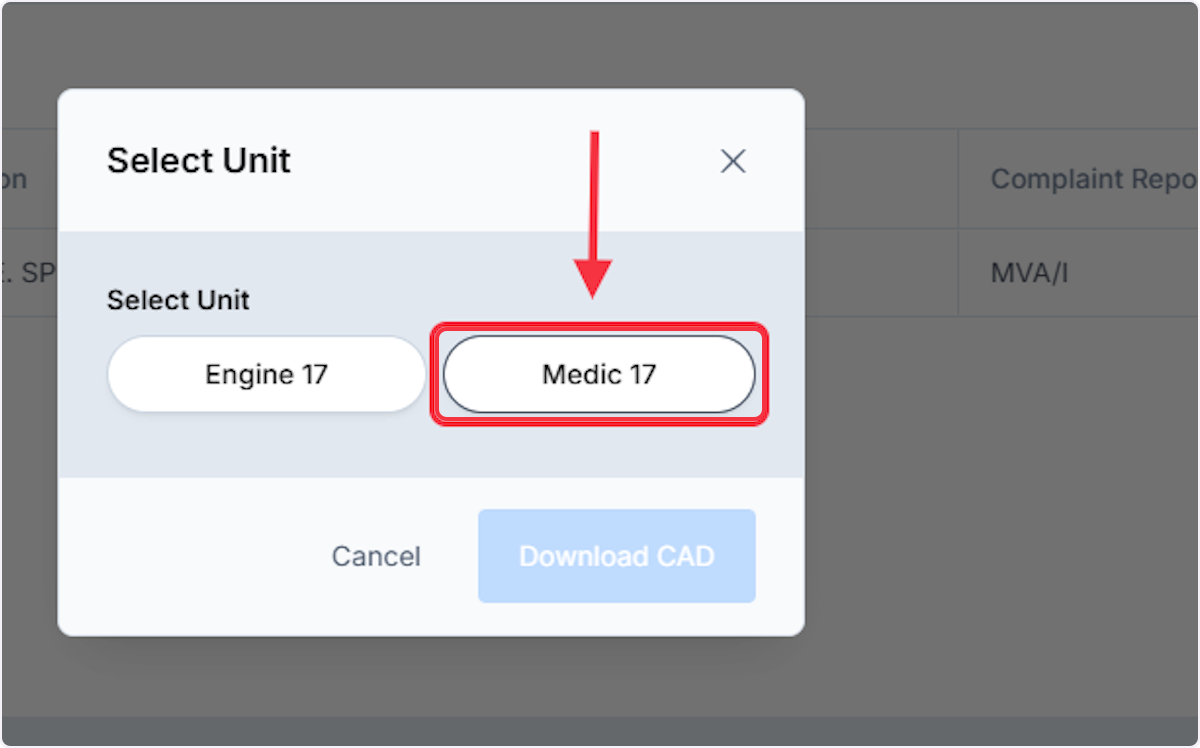 Select Unit you are completing the report as. 