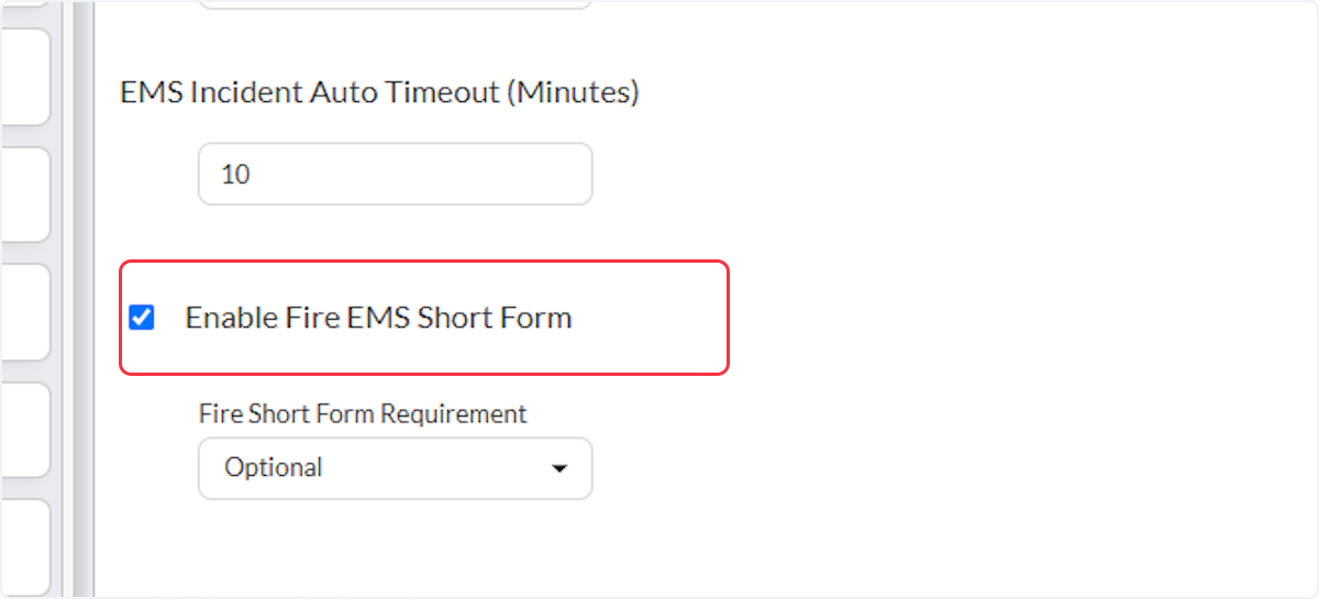 Enabling the NFIRS EMS Short form will allow users to complete the NFIRS report from within the ePCR.