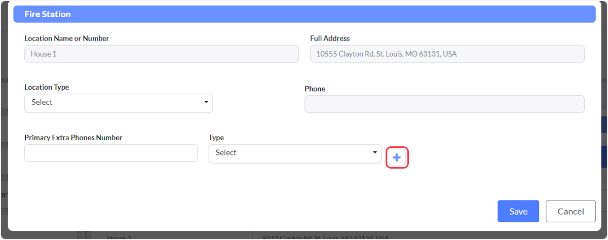 Selecting the plus symbol will allow you to add any Extra Phone Numbers.