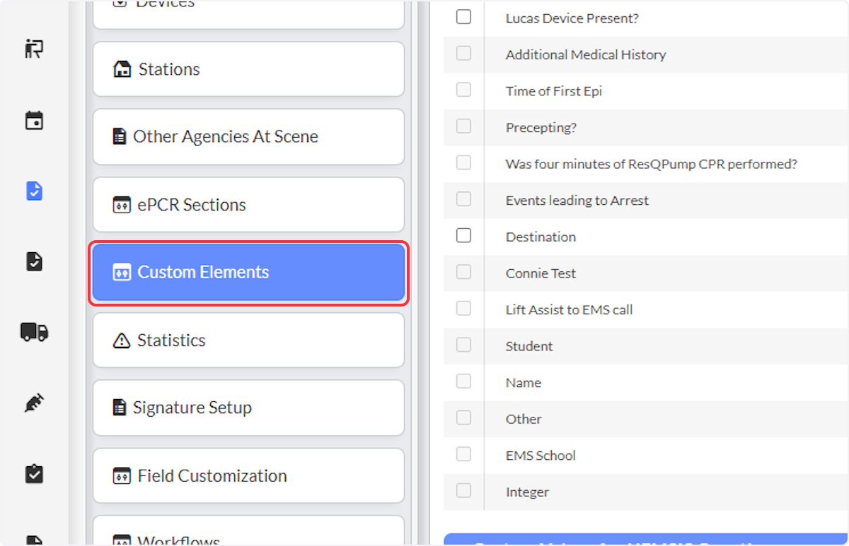 Select on the Custom Elements section.
