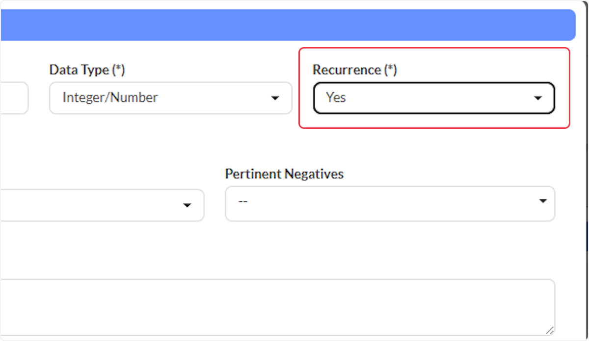 Recurrence will allow you answer the custom question multiple times within the  ePCR if set to yes.