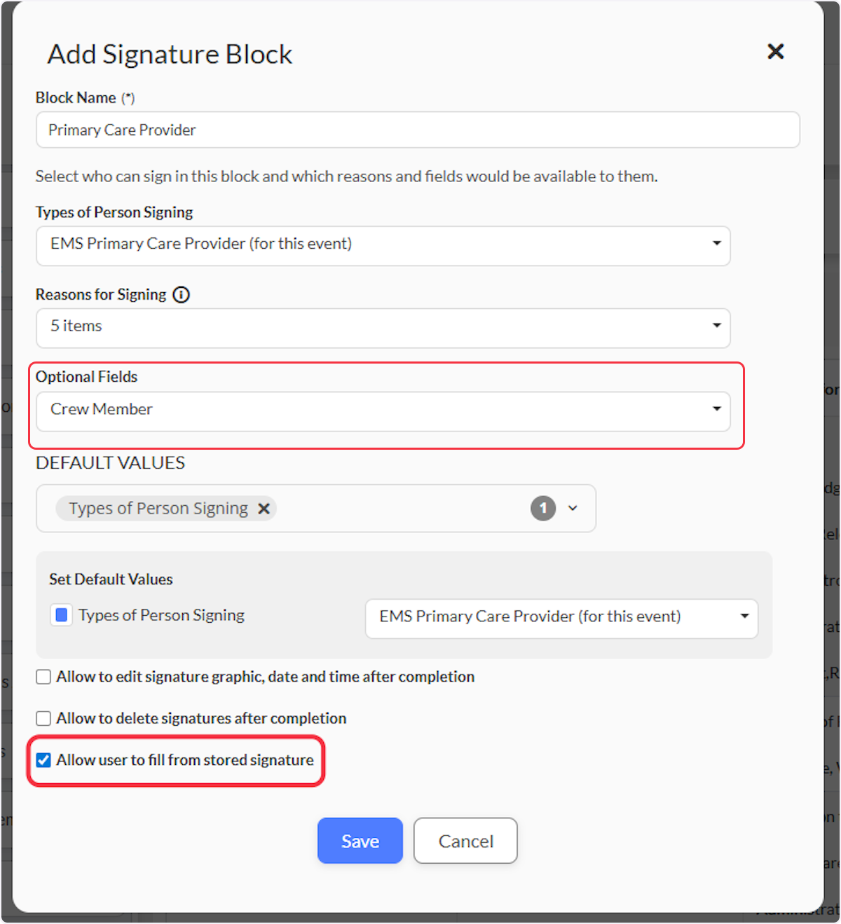 Building the Crew Signature Block