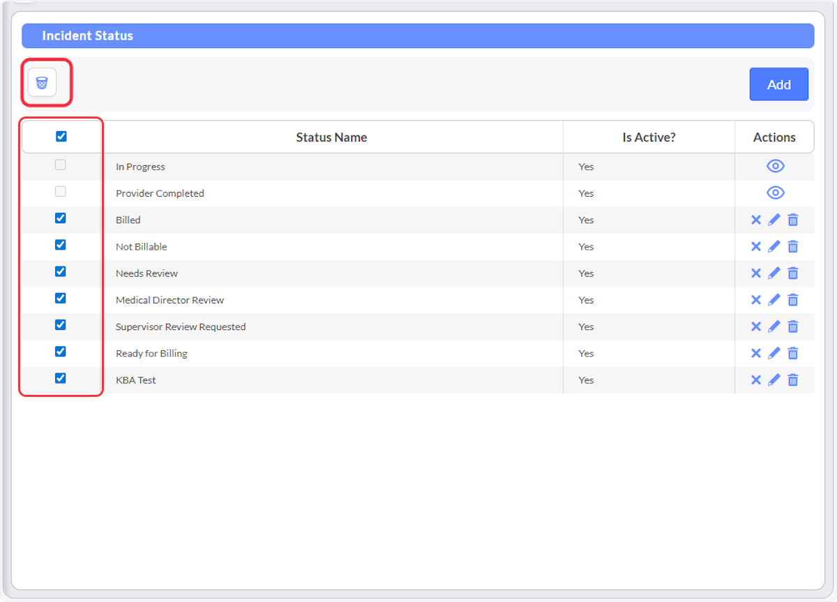 Or using the check boxes you are able to bulk delete.