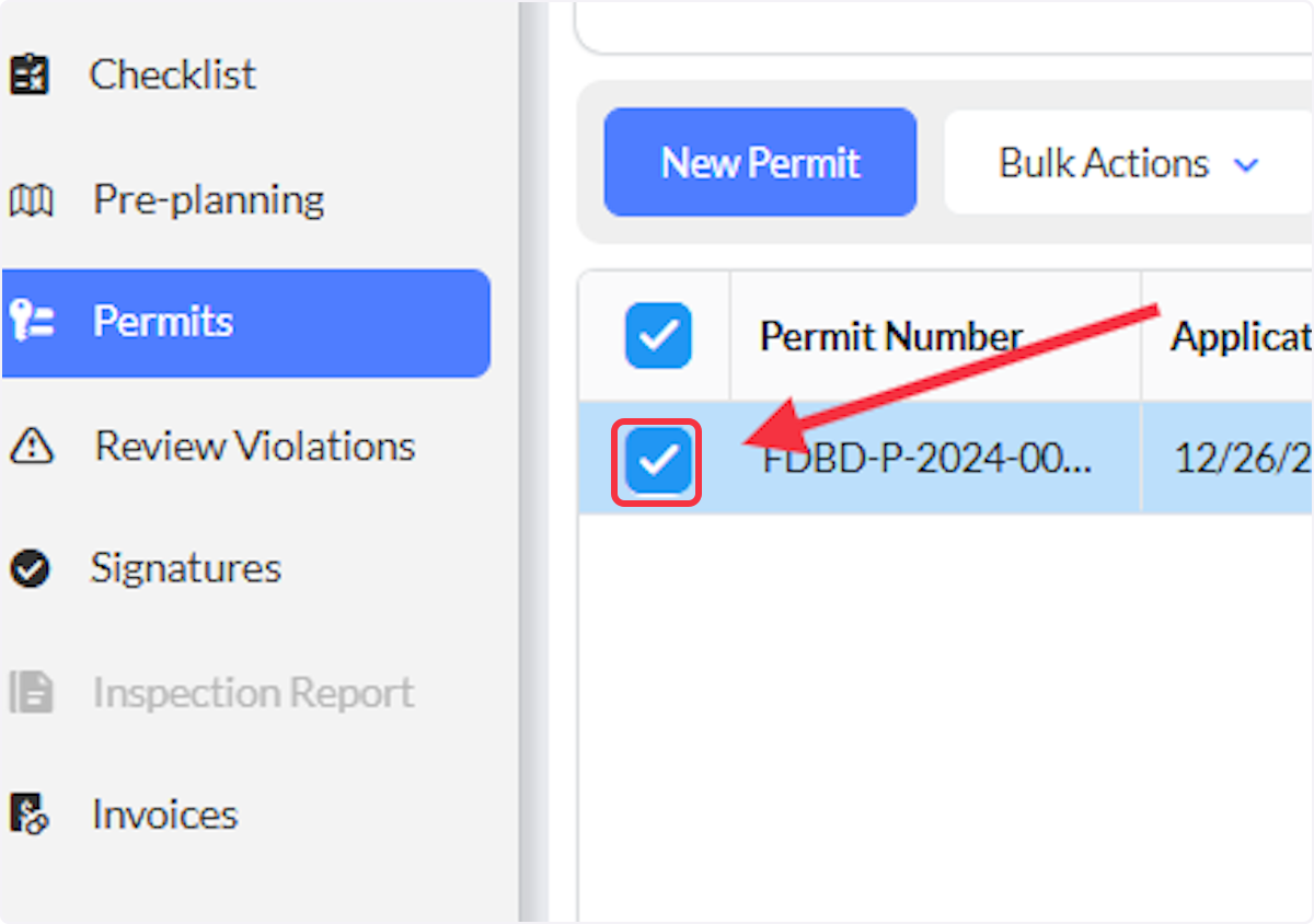 Select any Permit(s) to be renewed.
