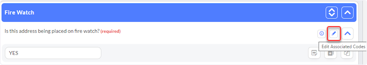 Select to Edit Associated Codes.
