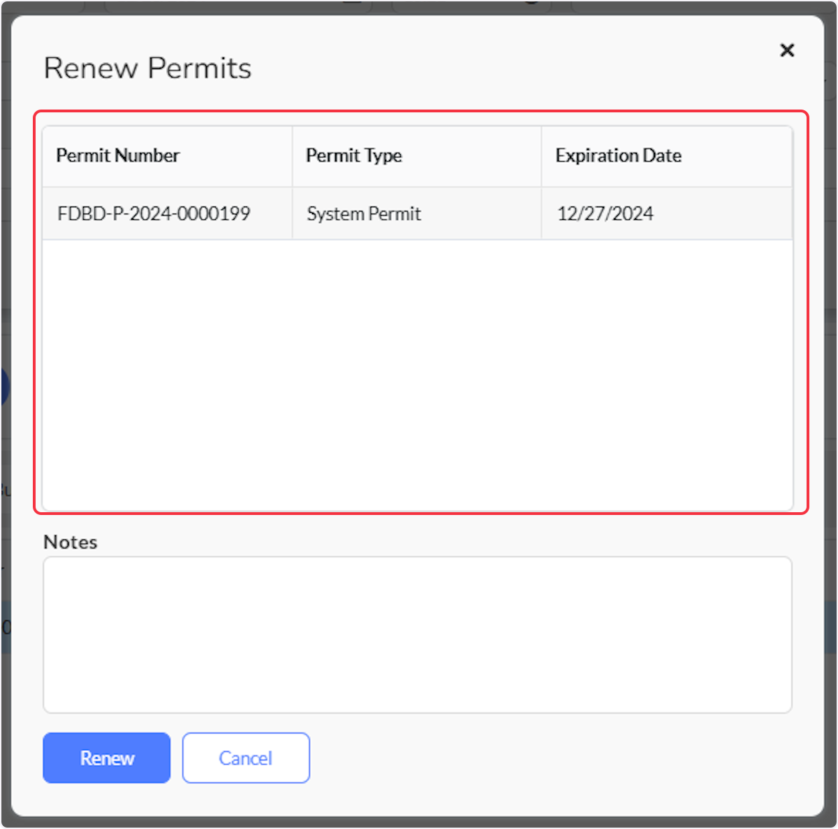 Review the Permit(s) selected.