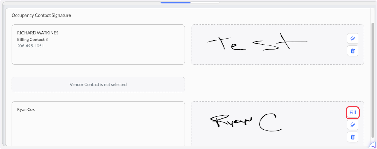 Inspector, click on Fill to sign with signature saved in profile.