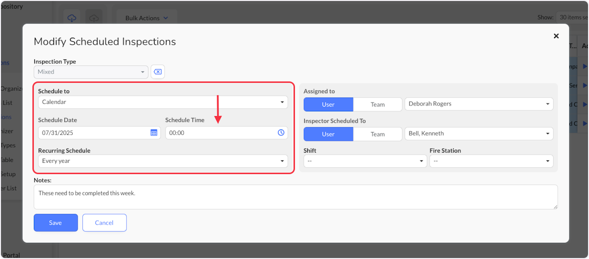 Scheduling a time is also available. 